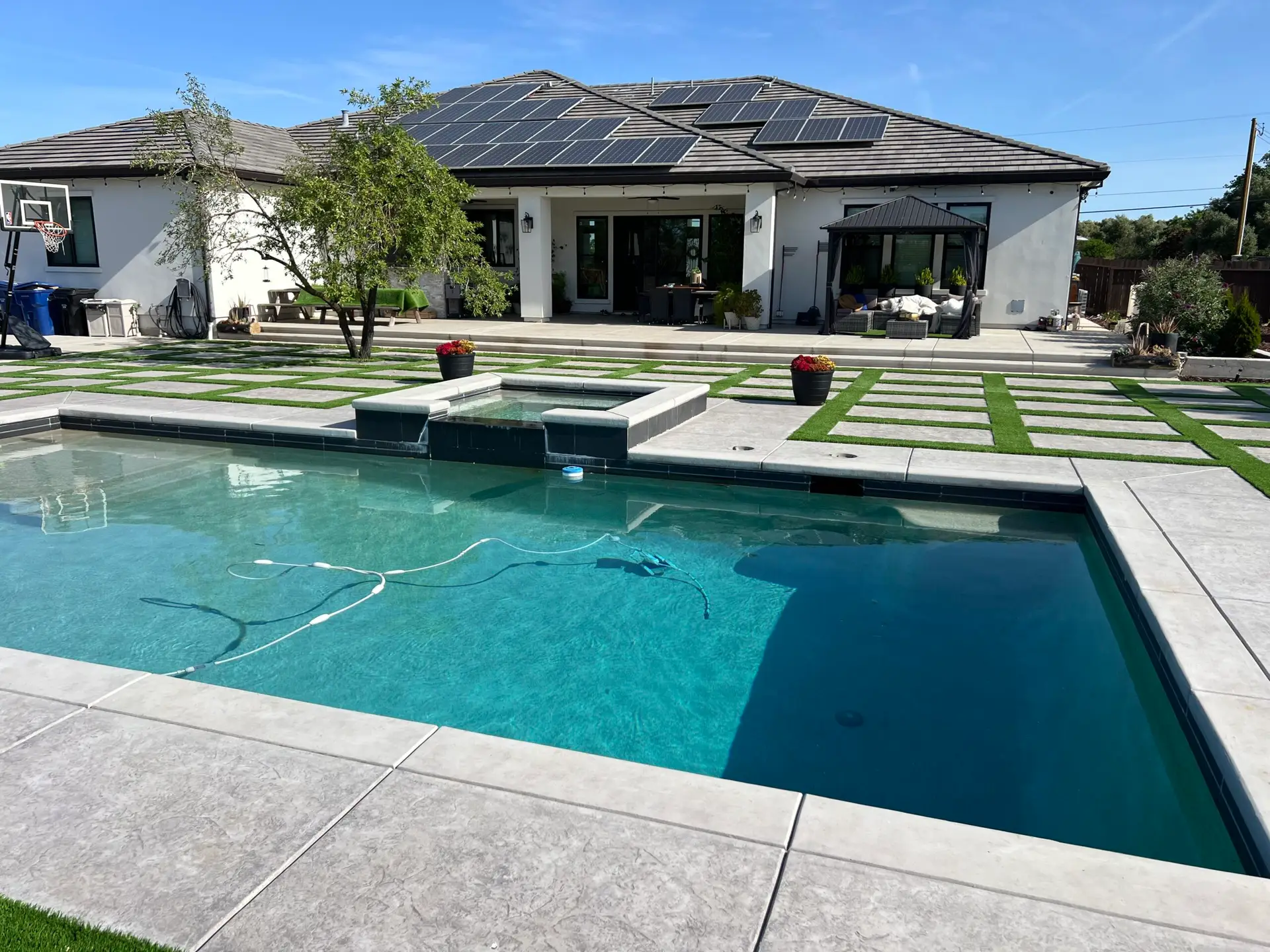 Clean pool and spa after weekly pool service in Charlotte, NC