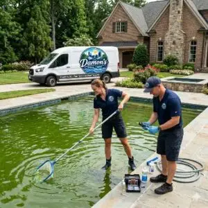 Green to clean pool recovery in Charlotte, NC by Damon's Pool Care